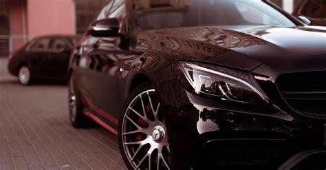 Close up of Black Mercedes C Class · Free Stock Photo