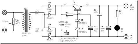 24 volt dc power supply circuit diagram schematic