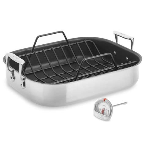 All-Clad Stainless-Steel Nonstick Roaster with Rack #williamssonoma | Nonstick cookware ...