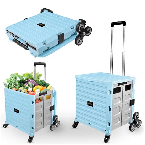 Buy Foldable Utility Cart with Wheels, Stair Climbing Collapsible ...