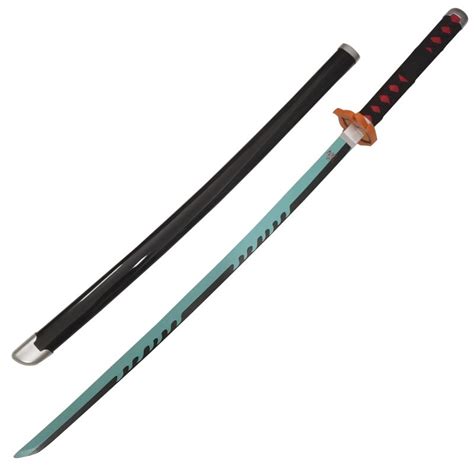 Kimetsu no Yaiba Tanjiro Kamado Blue Nichirin Wooden Katana - Knives & Swords Specialist