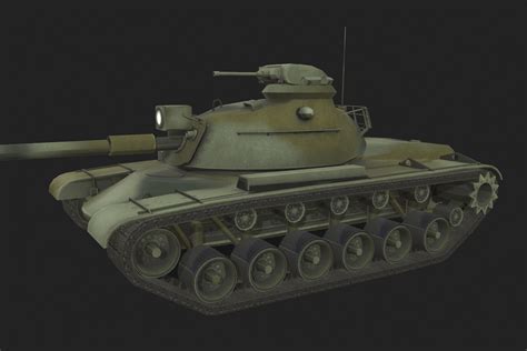 3D model Tank M48 Patton VR / AR / low-poly OBJ FBX BLEND