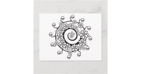 spiral flower tattoo design postcard | Zazzle