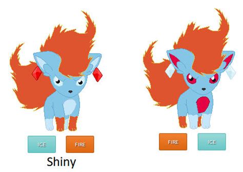 My Fire Ice Type Pokemon Shiny and non-shiny by Hedgebathog on DeviantArt