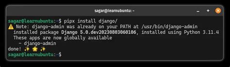 Install django in Ubuntu [Using apt and pip]