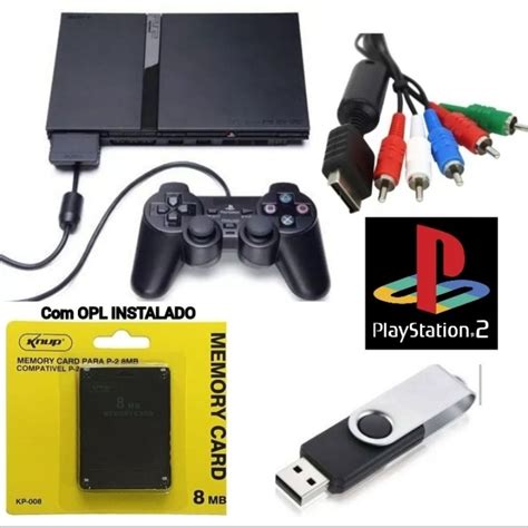Playstation 2 completo desbloqueado com pen drive, memory Card OPL e 4 jogos a sua escolha ...