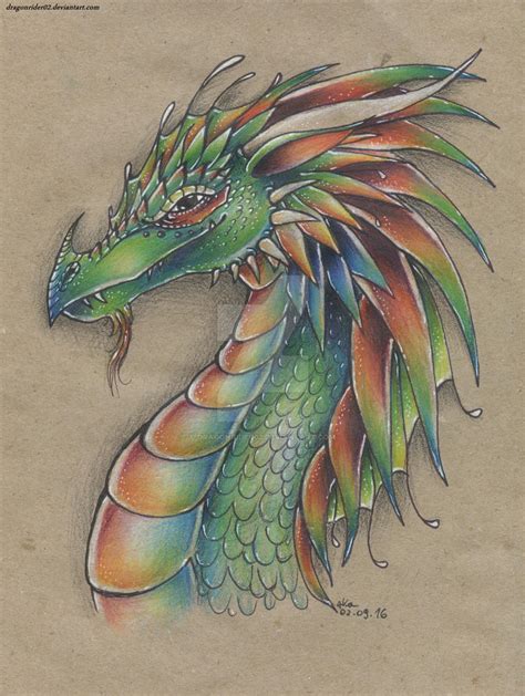Color Pencil dragon drawing by DragonRider02 on DeviantArt