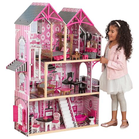 KidKraft 65944 3 Level Bella Dollhouse with 16 Different Fun Accessories, Pink - Walmart.com ...