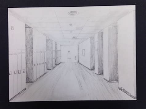 Liz Thompson, Freshman, 2013, Hallway Perspective Drawing