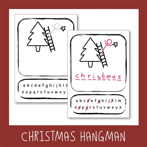 Free Christmas Hangman Template | Hangman words, Word template, Free christmas