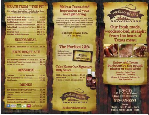 Hickory River Smokehouse Menu, Menu for Hickory River Smokehouse, Tipp City, Dayton - Urbanspoon ...