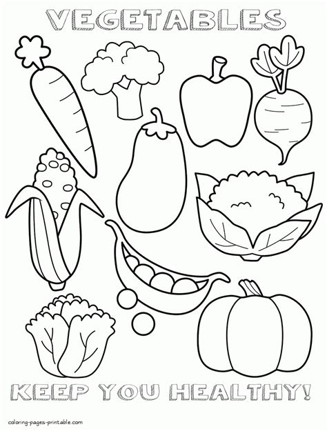 Vegetables. Healthy and unhealthy food coloring pages || COLORING-PAGES ...