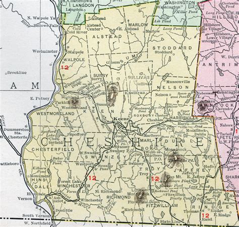 Map Of Cheshire County Nh - Washington Map State