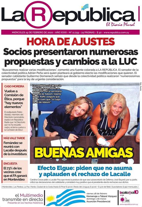 Periódico La República (Uruguay). Periódicos de Uruguay. Edición de ...