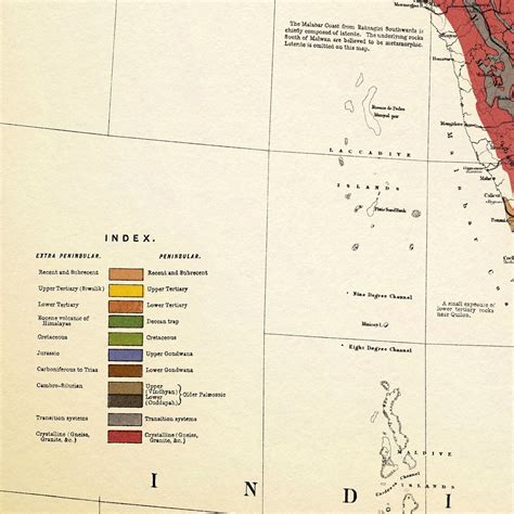 Geological Map of India Geology of India Vintage India Map | Etsy