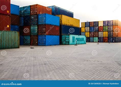 Cargo Containers. Cargo Container Yard Stock Photo - Image of commerce, loading: 261369020