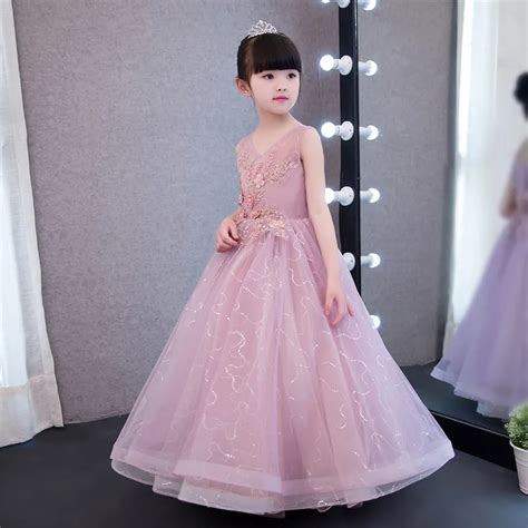 Glizt Children Kids Prom Gown Designs Little Baby Girl Party Frocks Flower Girl Sequin Tulle ...