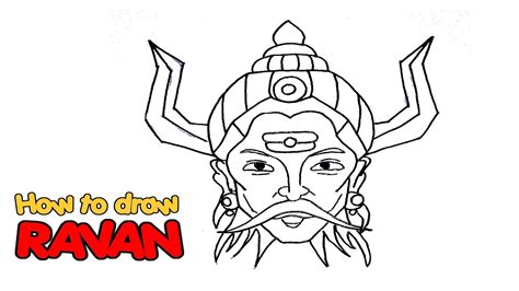 How to draw Ravan - Dussehra drawing for kids | Happy dussehra drawing - YouTube