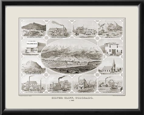 Silver Cliff, Colorado 1880 Restored Map | Vintage City Maps