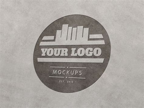 Metal Engraved Logo MockUp