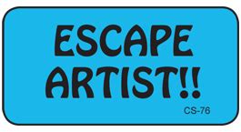 CS-76 - "Escape Artist" Cage Label - ParaMedical Labels