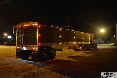 Grain_Hopper_Trailer-Jet_Slate_Tandem_Aluminum-Rear_Corner_View_Night - Jet Co Trailers