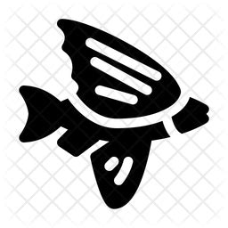 Flying Fish Icon - Download in Glyph Style