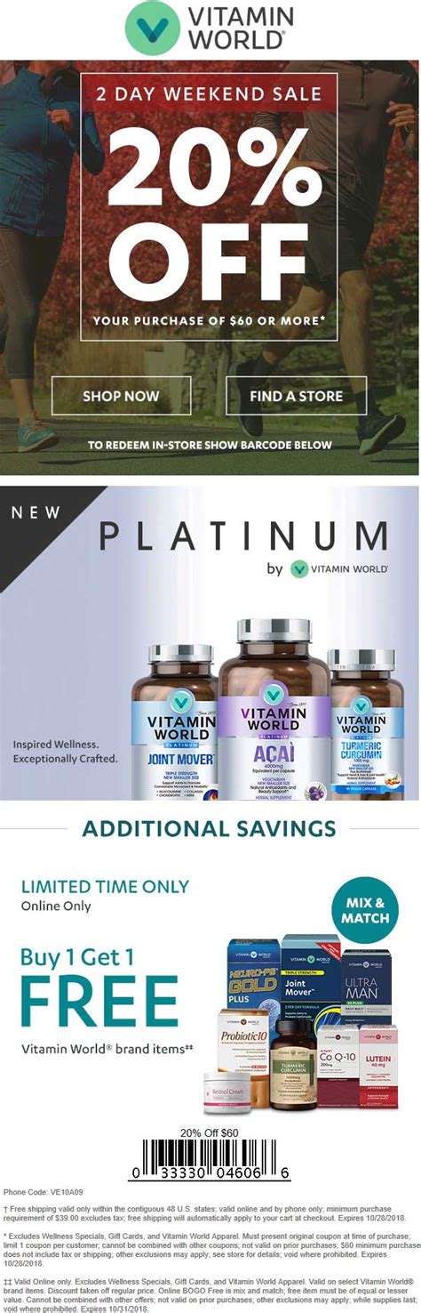 Vitamin World June 2020 Coupons and Promo Codes 🛒