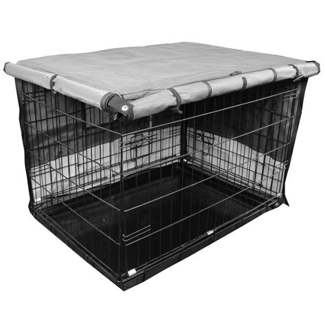 Protectant and Durable Indoor / Outdoor Pet Crate Cover (Gray / Light Gray) - 42" Cage Cover ...