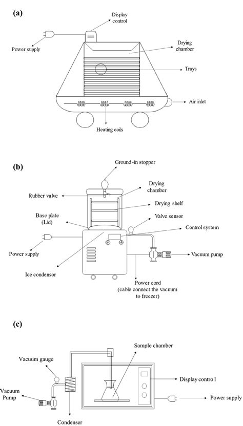 Schematic diagram of Hot air oven a, vacuum-freeze drying b and ...