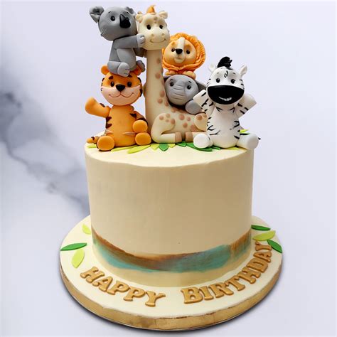 Cute Animal Birthday Cake | Animal Theme Cake | Order Custom Cakes in ...