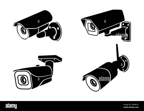 Observation CCTV camera icon set. Surveillance camera. Vector ...