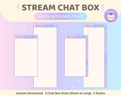 Twitch Overlay Stream Chat Box Fenster UI Theme Rosa Blau Lila Pastell Minimalistisch - Etsy.de