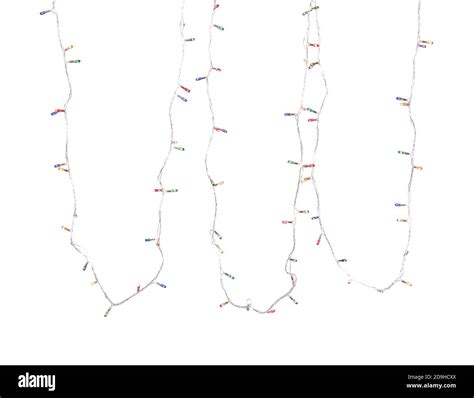 Christmas lights on white background Stock Photo - Alamy