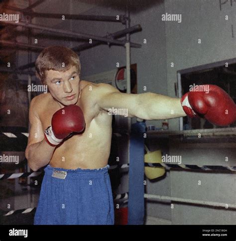 British heavyweight boxer Billy Walker, training at a gym in London, on ...