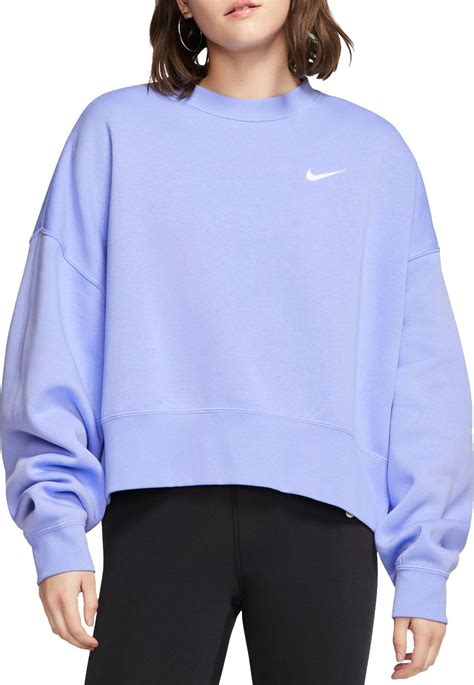 nike sportswear women's essentials fleece cropped crew thistle ...