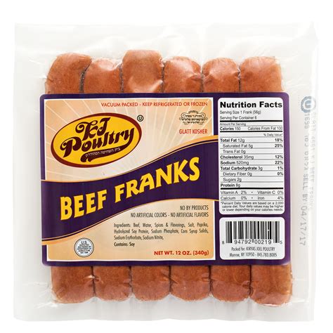 Beef Franks, 12 oz – KJ Poultry Processing Plant