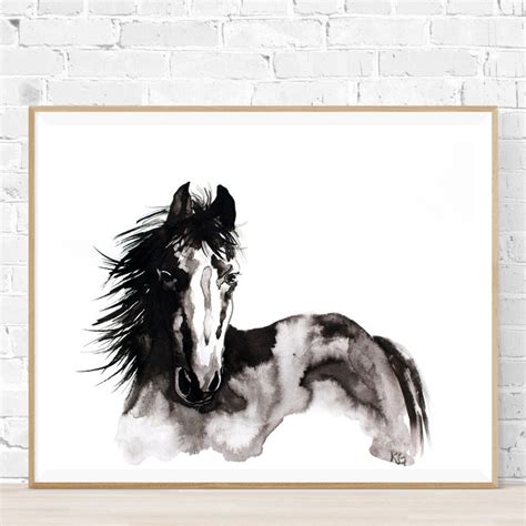 Horse Painting Silhouette PRINTABLE DIGITAL DOWNLOAD Horse Ink - Etsy