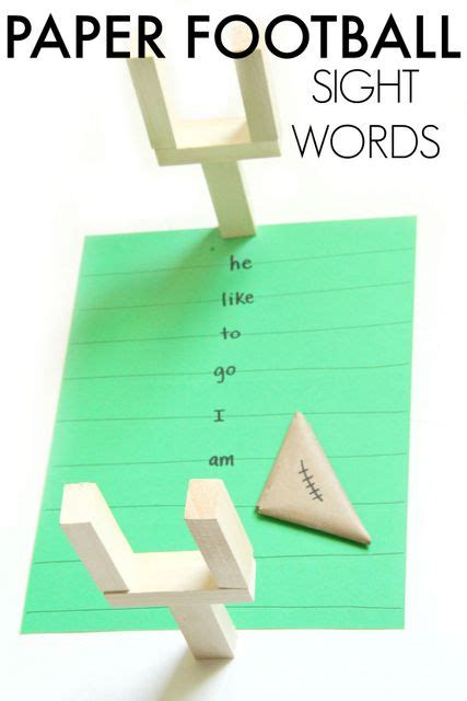 Paper Football Sight Words - The OT Toolbox