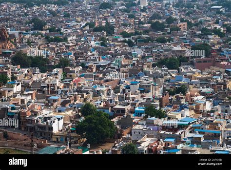 Beautiful top view of Jodhpur city from Mehrangarh fort, Rajasthan, India. Jodhpur is called ...