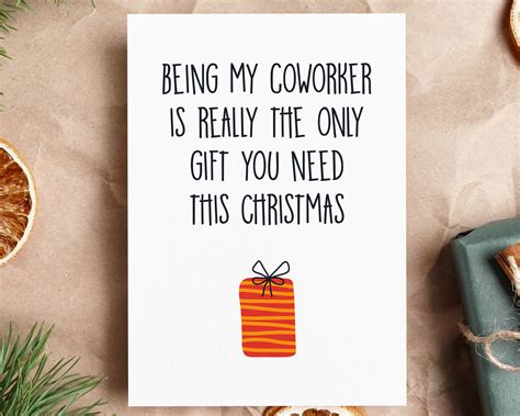 Funny Christmas Card for Coworker Sarcastic Colleague Xmas - Etsy