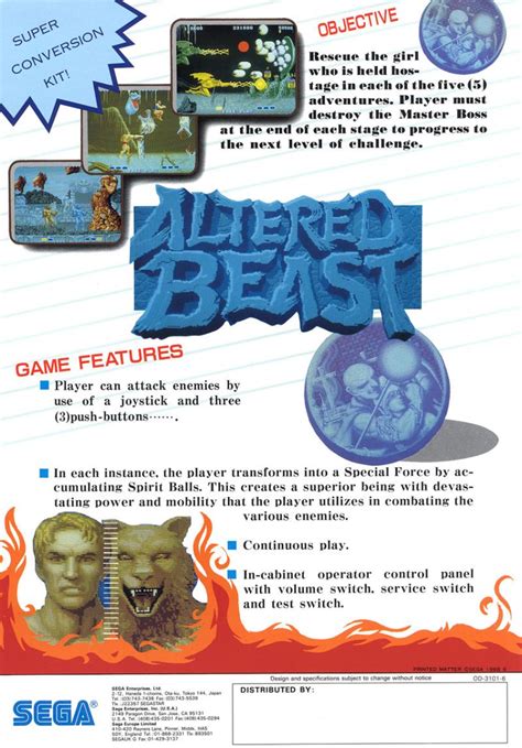 Altered Beast Arcade Front Cover | Altered beast, Beast games, Classic ...