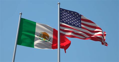 mexico usa flag on flagpole 4k Stock Footage Video (100% Royalty-free ...