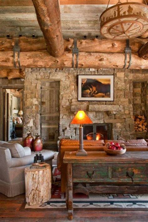 Best Country Style Living Rooms Log Cabin Living, Log Cabin Decor, Log ...