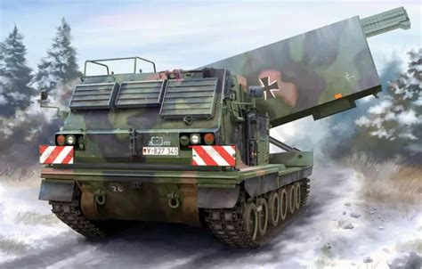 Wallpaper Germany, MLRS, MLRS, M270, American universal launcher, Multiple Launch Rocket System ...