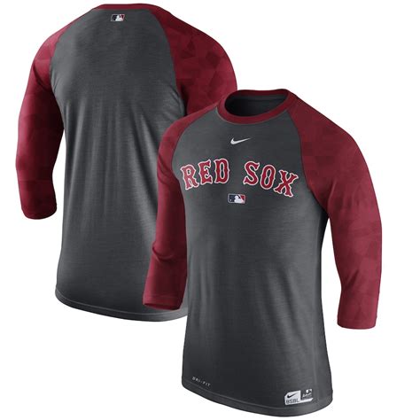 Nike Boston Red Sox Charcoal Authentic Collection Legend 1.7 3/4-Sleeve Raglan Performance T-Shirt