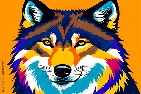 A Wolf Face Emoji in Oil Painting Style Generative AI. Stock ...