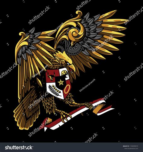 Garuda Pancasila Indonesia Illustration Stock Vector (Royalty Free) 1158399973 | Indonesian art ...