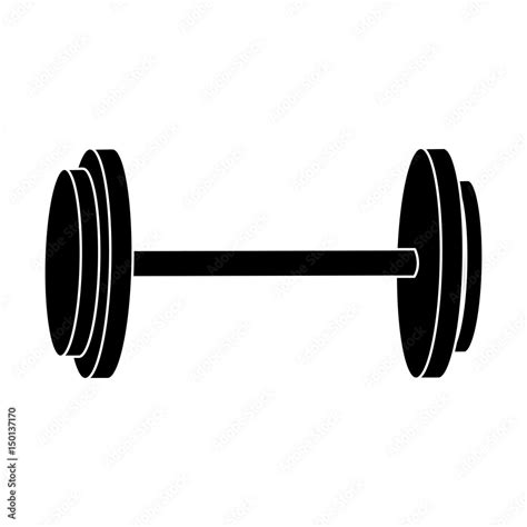 dumbbell weight gym equipment image silhouette vector illustration Stock Vector | Adobe Stock