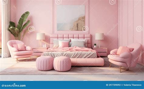 Bedroom Pink, Barbie Style Interior Design for Inspiration and Ideas. Stock Photo - Image of ...